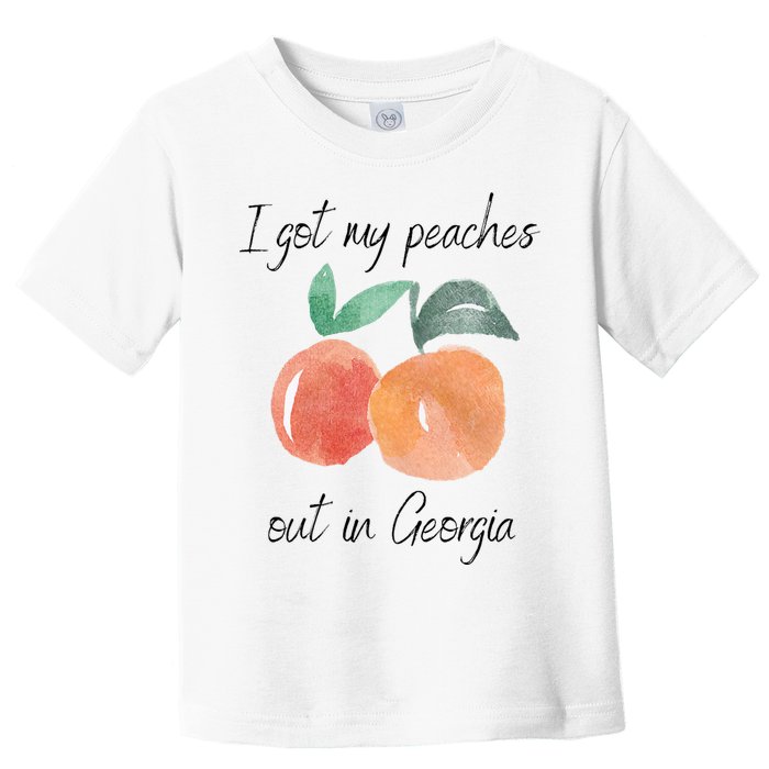 I Got My Peaches Out In Georgia Lyrics Song Funny Fruit Toddler T-Shirt