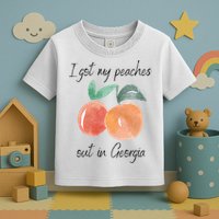 I Got My Peaches Out In Georgia Lyrics Song Funny Fruit Toddler T-Shirt