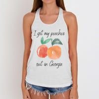 I Got My Peaches Out In Georgia Lyrics Song Funny Fruit Women's Knotted Racerback Tank