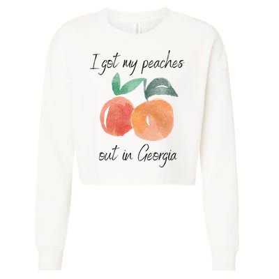 I Got My Peaches Out In Georgia Lyrics Song Funny Fruit Cropped Pullover Crew