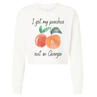 I Got My Peaches Out In Georgia Lyrics Song Funny Fruit Cropped Pullover Crew