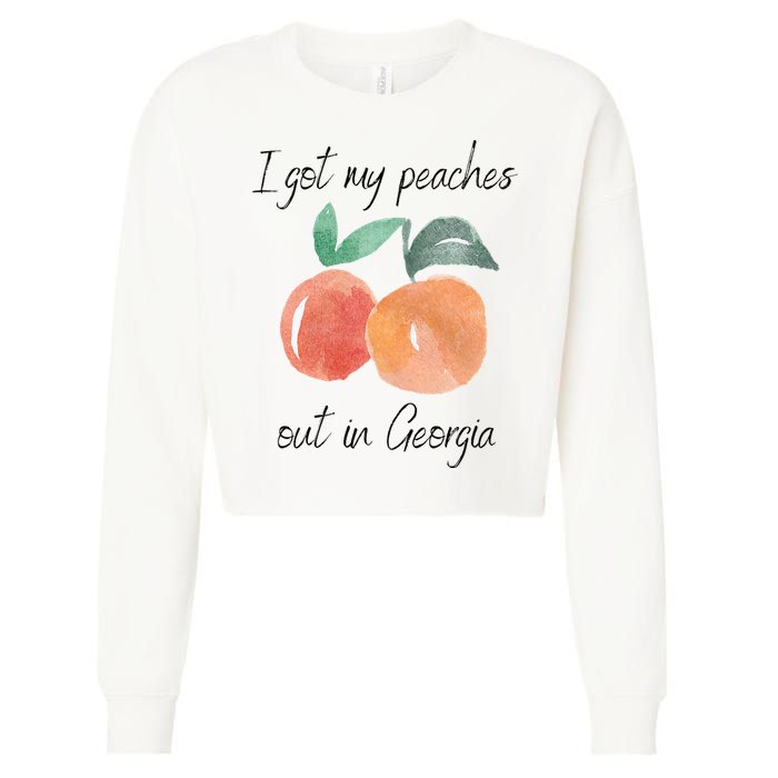 I Got My Peaches Out In Georgia Lyrics Song Funny Fruit Cropped Pullover Crew