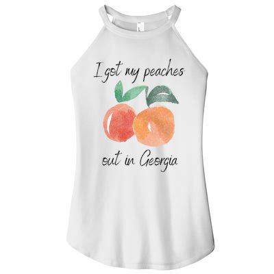 I Got My Peaches Out In Georgia Lyrics Song Funny Fruit Women's Perfect Tri Rocker Tank