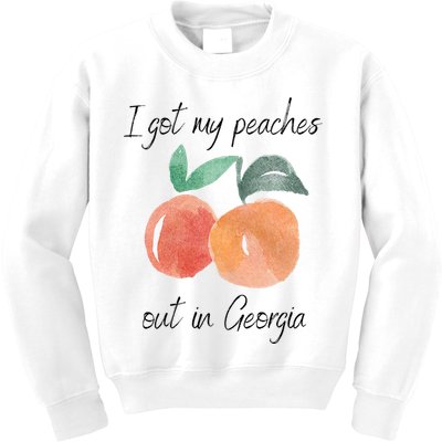 I Got My Peaches Out In Georgia Lyrics Song Funny Fruit Kids Sweatshirt