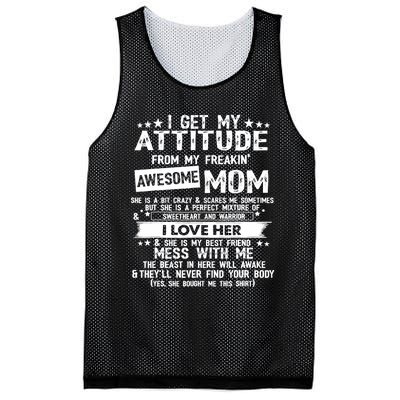 I Get My Attitude From My Freaking Awesome Mom Funny Gifts Mesh Reversible Basketball Jersey Tank