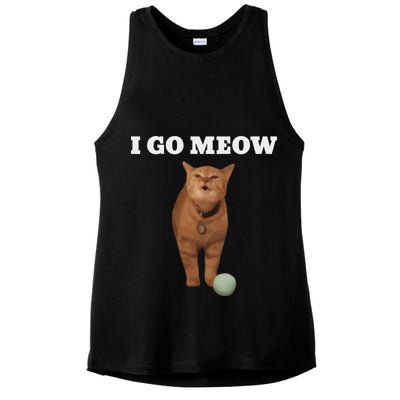 I Go Meow Cat Meme Ladies PosiCharge Tri-Blend Wicking Tank