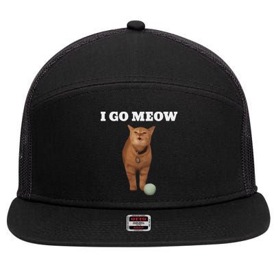 I Go Meow Cat Meme 7 Panel Mesh Trucker Snapback Hat