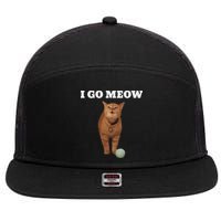 I Go Meow Cat Meme 7 Panel Mesh Trucker Snapback Hat