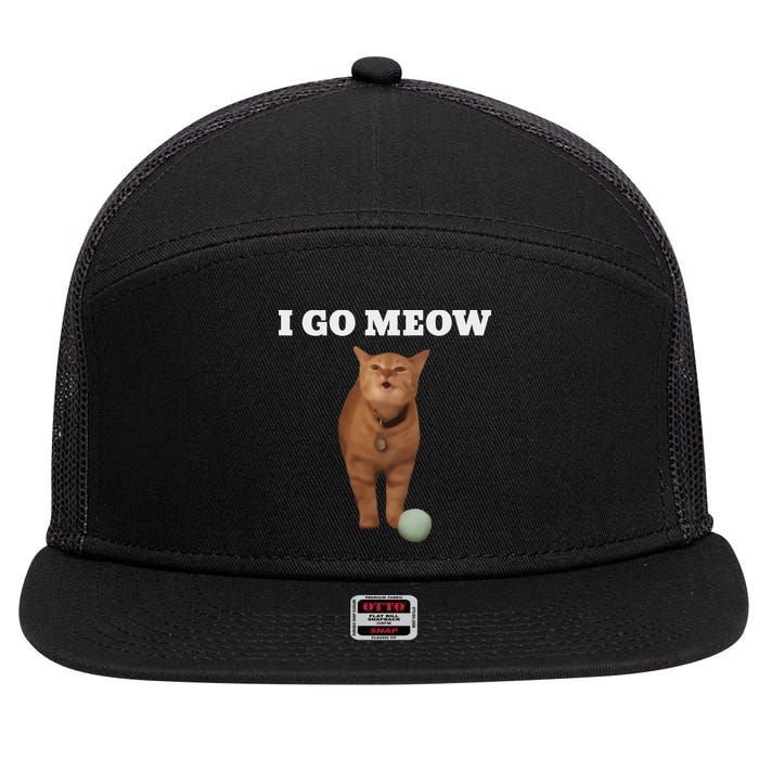 I Go Meow Cat Meme 7 Panel Mesh Trucker Snapback Hat