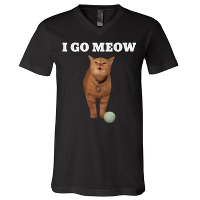 I Go Meow Cat Meme V-Neck T-Shirt
