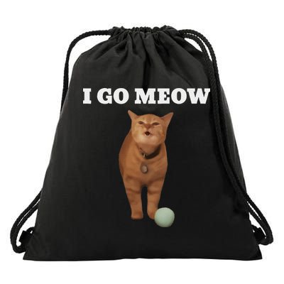 I Go Meow Cat Meme Drawstring Bag