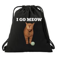 I Go Meow Cat Meme Drawstring Bag