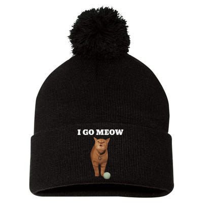 I Go Meow Cat Meme Pom Pom 12in Knit Beanie