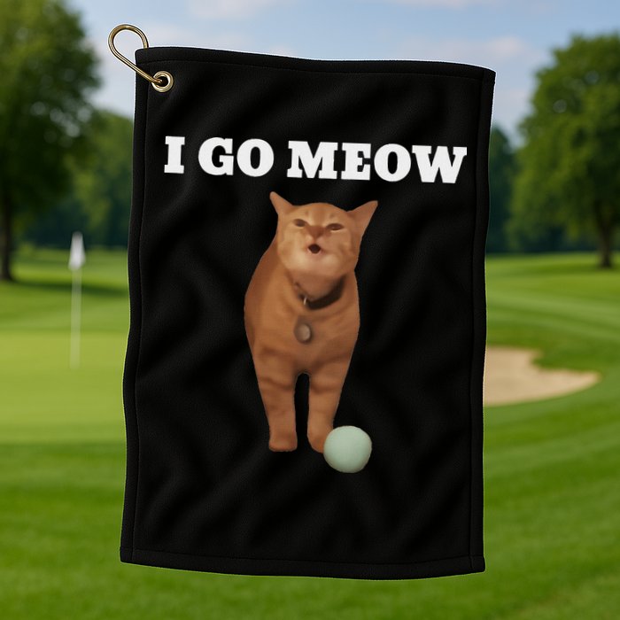I Go Meow Cat Meme Golf Towel
