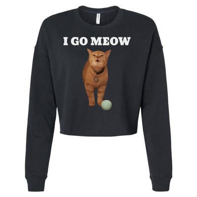 I Go Meow Cat Meme Cropped Pullover Crew