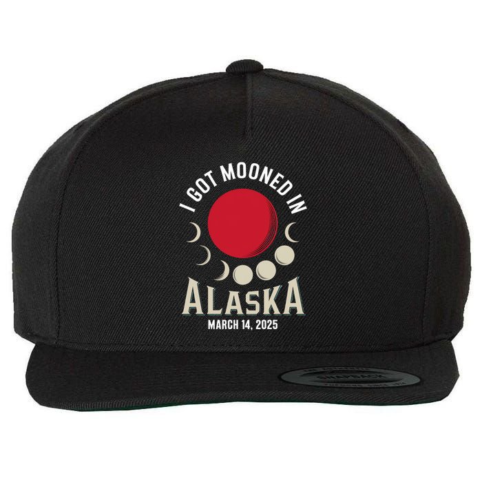 I Got Mooned In Alaska March 2025 Lunar Eclipse Blood Moon Gift Wool Snapback Cap