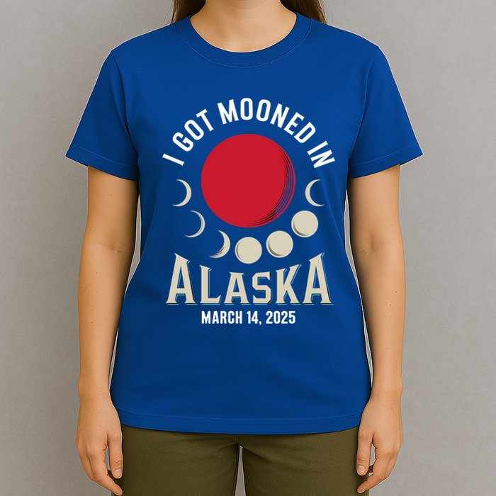 I Got Mooned In Alaska March 2025 Lunar Eclipse Blood Moon Gift T-Shirt