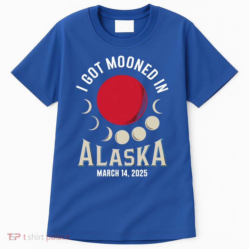 I Got Mooned In Alaska March 2025 Lunar Eclipse Blood Moon Gift Tall T-Shirt