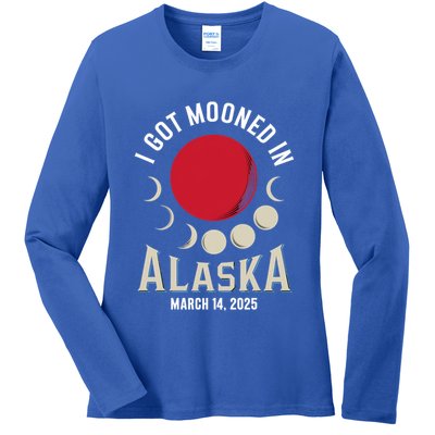 I Got Mooned In Alaska March 2025 Lunar Eclipse Blood Moon Gift Ladies Long Sleeve Shirt
