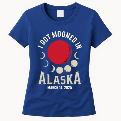 I Got Mooned In Alaska March 2025 Lunar Eclipse Blood Moon Gift Womens T-Shirt