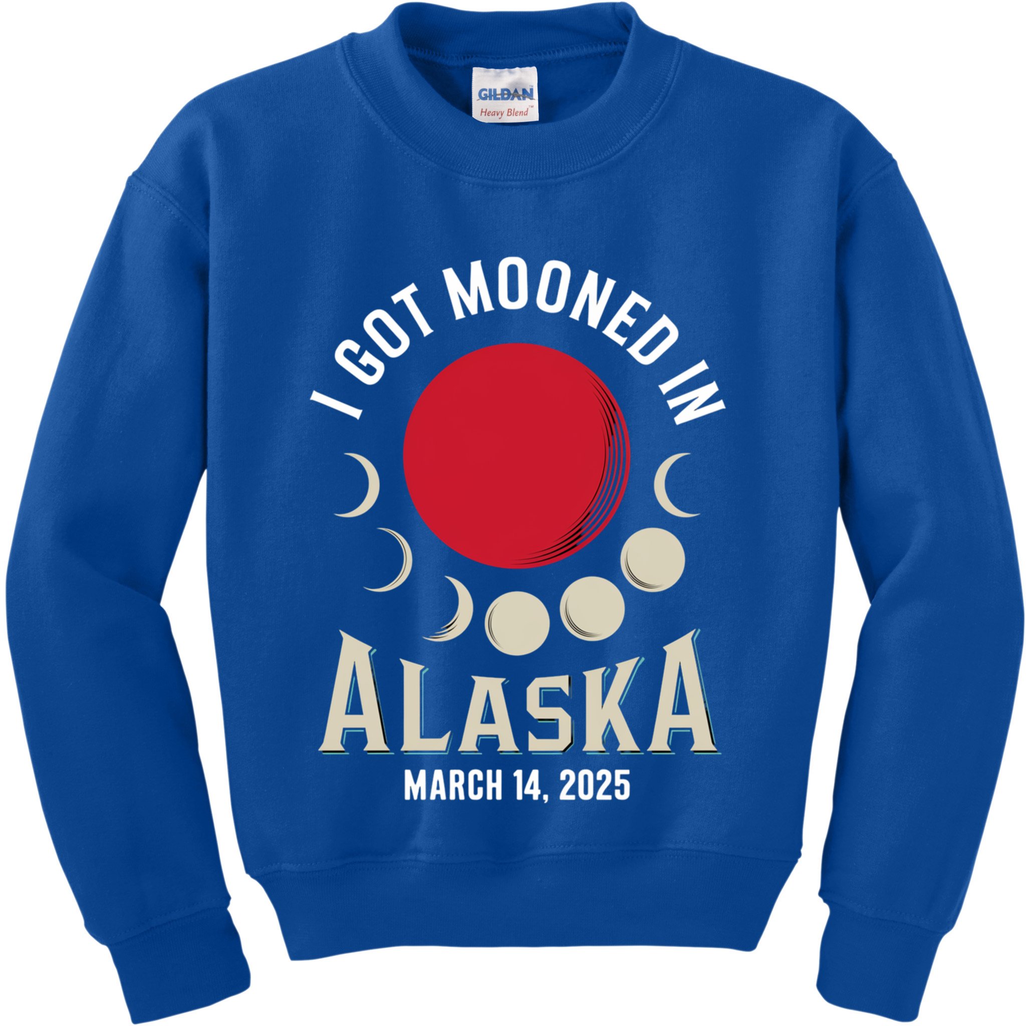 I Got Mooned In Alaska March 2025 Lunar Eclipse Blood Moon Gift Kids Sweatshirt