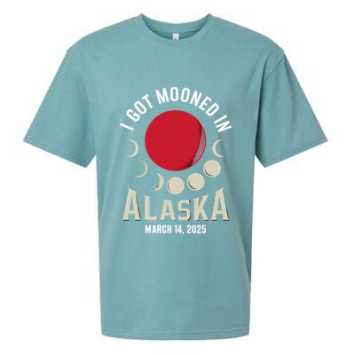 I Got Mooned In Alaska March 2025 Lunar Eclipse Blood Moon Gift Sueded Cloud Jersey T-Shirt
