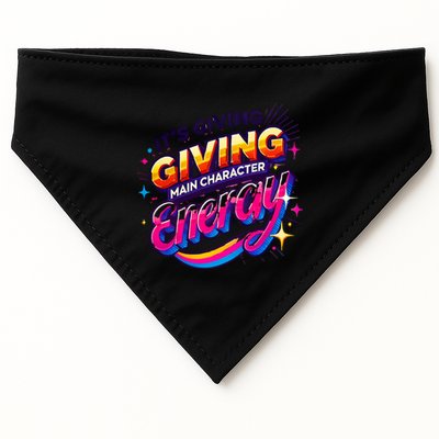 Its Giving Main Character Energy Viral Tiktok Phrase Motivational Self Empower USA-Made Doggie Bandana