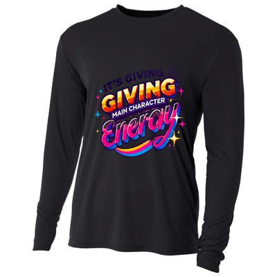 Its Giving Main Character Energy Viral Tiktok Phrase Motivational Self Empower Cooling Performance Long Sleeve Crew
