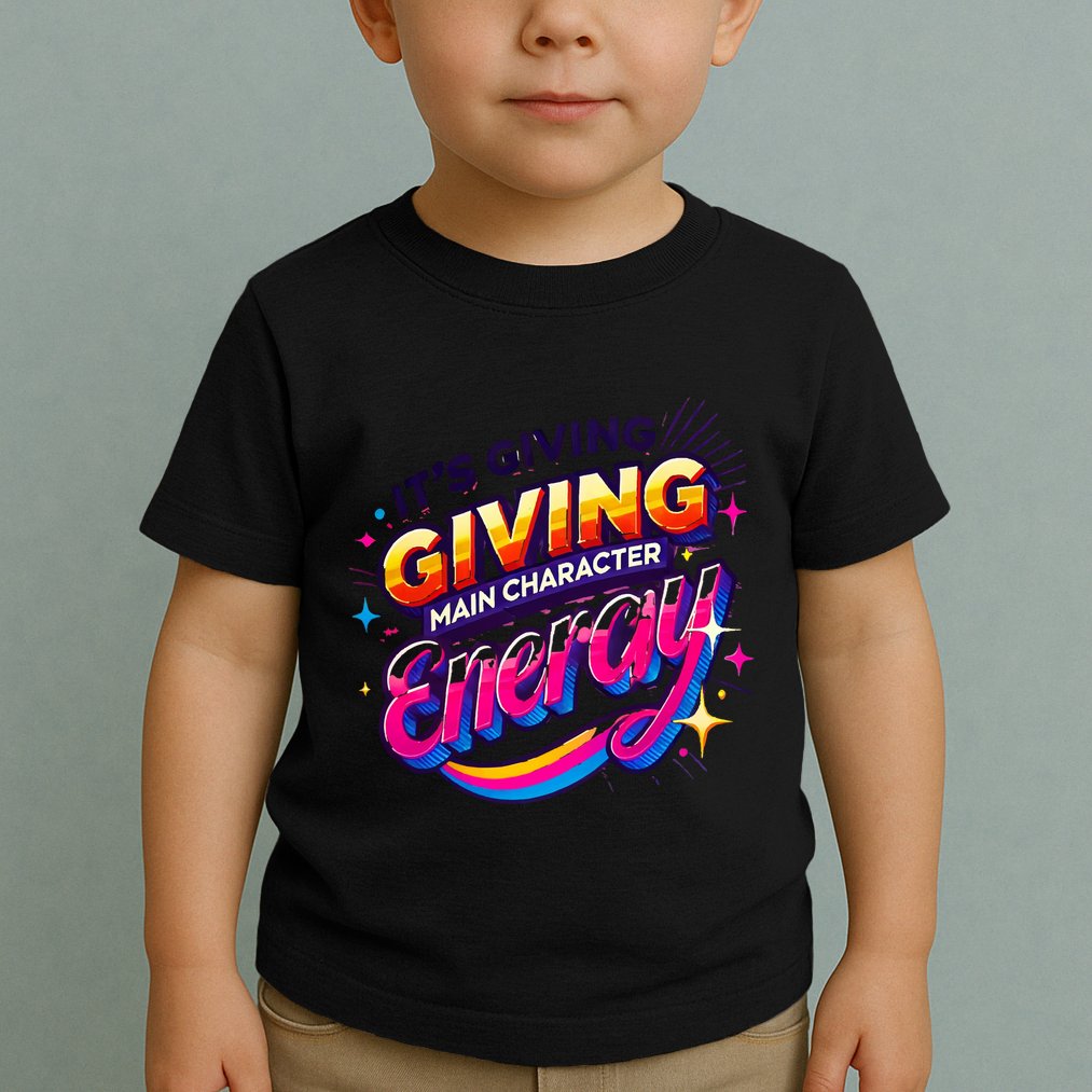 Its Giving Main Character Energy Viral Tiktok Phrase Motivational Self Empower Toddler T-Shirt