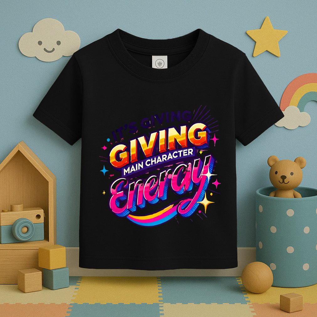 Its Giving Main Character Energy Viral Tiktok Phrase Motivational Self Empower Toddler T-Shirt
