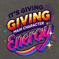 Its Giving Main Character Energy Viral Tiktok Phrase Motivational Self Empower Cotton Canvas Backpack