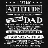 I Get My Attitude From My Freaking Awesome Dad Father's Day Ladies PosiCharge Tri-Blend Wicking Tank