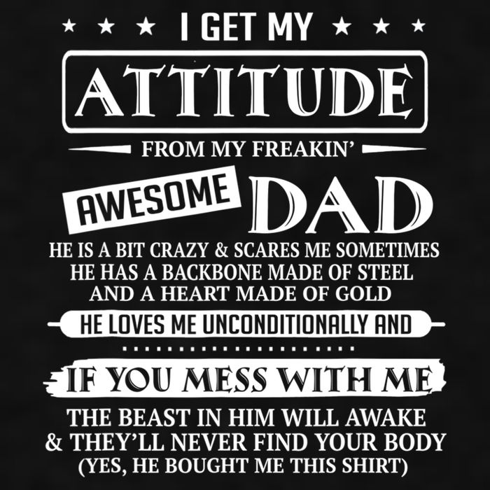 I Get My Attitude From My Freaking Awesome Dad Father's Day Ladies PosiCharge Tri-Blend Wicking Tank
