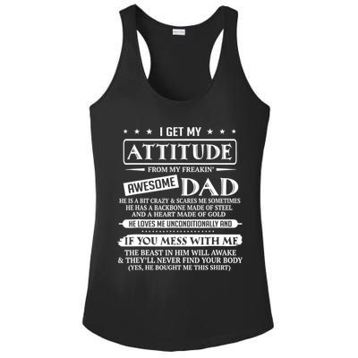 I Get My Attitude From My Freaking Awesome Dad Father's Day Ladies PosiCharge Competitor Racerback Tank