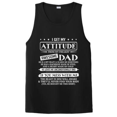 I Get My Attitude From My Freaking Awesome Dad Father's Day PosiCharge Competitor Tank