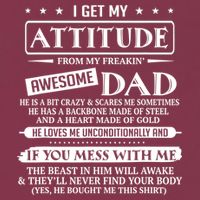 I Get My Attitude From My Freaking Awesome Dad Father's Day 16oz Travel Tumbler