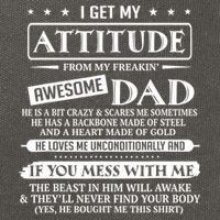 I Get My Attitude From My Freaking Awesome Dad Father's Day Cotton Canvas Backpack