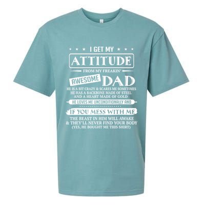 I Get My Attitude From My Freaking Awesome Dad Father's Day Sueded Cloud Jersey T-Shirt