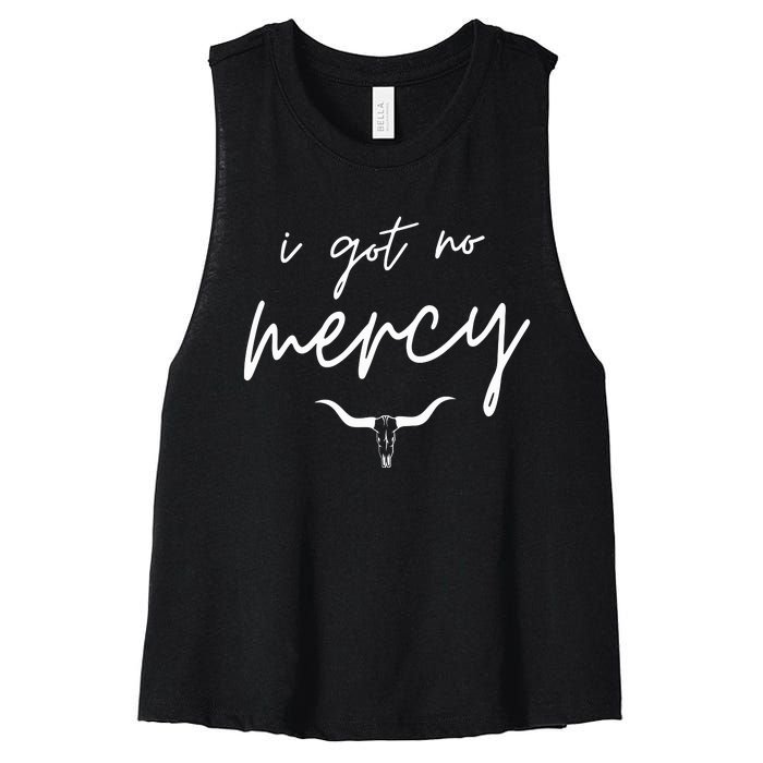 I Got No Mercy Western Country Music Lover Women's Racerback Cropped Tank