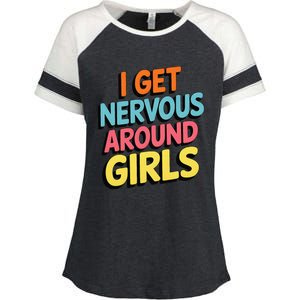 I Get Nervous Around Enza Ladies Jersey Colorblock Tee