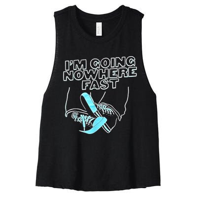 Im Going Nowhere Fast Women's Racerback Cropped Tank