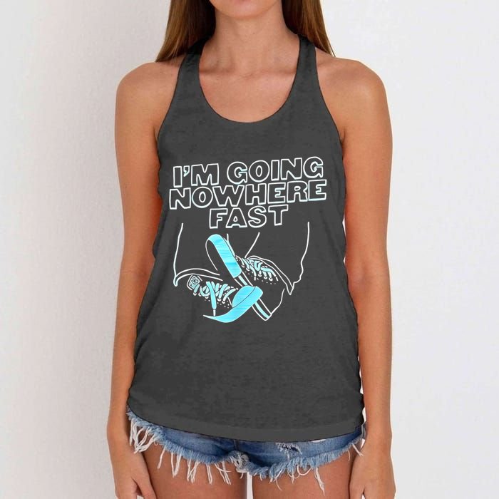 Im Going Nowhere Fast Women's Knotted Racerback Tank