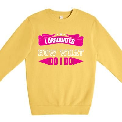 I GRADUATED NOW WHAT EDUCATION T Premium Crewneck Sweatshirt