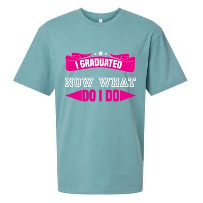 I GRADUATED NOW WHAT EDUCATION T Sueded Cloud Jersey T-Shirt