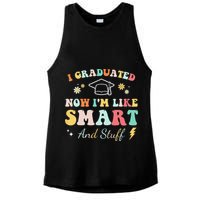I graduated now I'm like smart and stuff Graduation Ladies PosiCharge Tri-Blend Wicking Tank