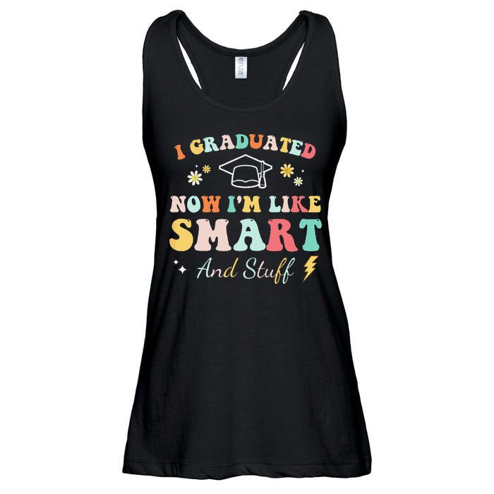 I graduated now I'm like smart and stuff Graduation Ladies Essential Flowy Tank
