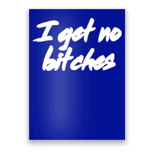 I Get No Bitches Funny Ironic Meme Trendy Quote Gift Poster