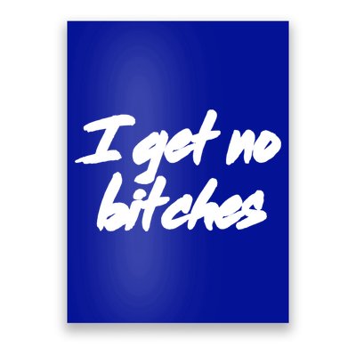 I Get No Bitches Funny Ironic Meme Trendy Quote Gift Poster