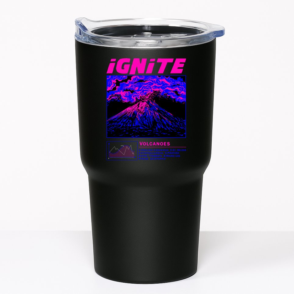 Ignite Volcano Illustration Tumbler