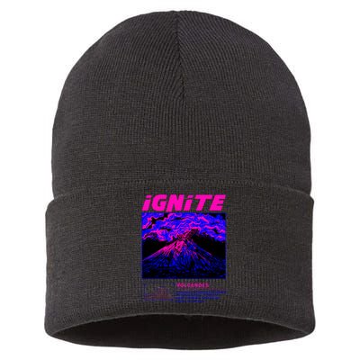 Ignite Volcano Illustration Sustainable Knit Beanie